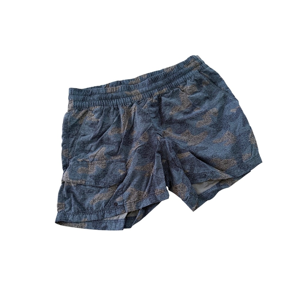 Columbia Womens Blue Camo Cargo Shorts AL1986 Small 4 Inseam Nylon Outdoor